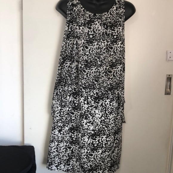 Jacqui E Dresses Jacquie Stunning Layered Midi In Classic Black And